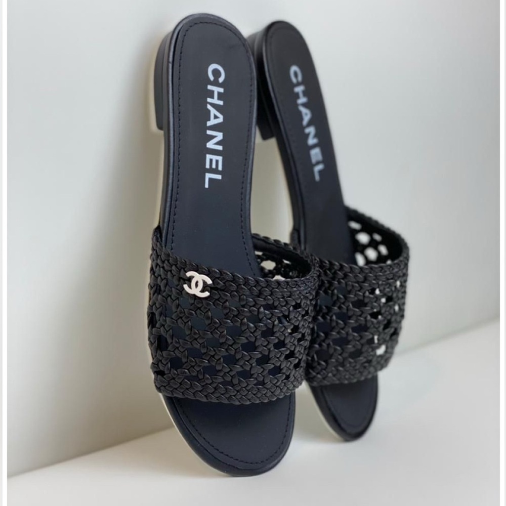 Chanel Braided Slides 39C